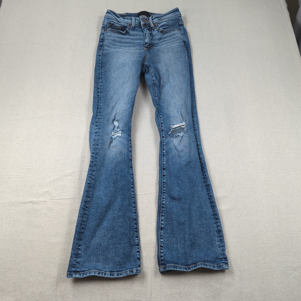 Buckle Black Jeans Womens 26 Blue Tailored Boot Cut Stretch Western Boho Cowgirl